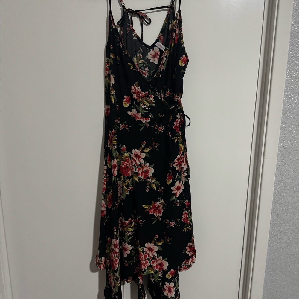 Xhilaration Asymmetrical Black and Red Dress